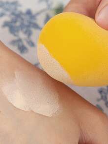 15pcs Large Mango Shaped Makeup Sponges, Suitable For All Skin Types Makeup Tool - Orange - View 5