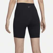 Nike Women's Solid Color Slim Fit Comfortable Elastic High Waist Sports Shorts - Black - View 4