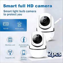 2 Kamera Keamanan Pintar, Full HD 1080P, Tampilan Panorama 360°, Kamera Rumah Nirkabel Wifi Dalam/Luar Ruangan, Monitor Bayi, Penyimpanan Kartu TF, Audio Dua Arah, Pan/Tilt/Zoom, Penglihatan Malam, Pelacakan Gerakan Manusia - Cocok Untuk Perawatan Lansia Dan Pemantauan Hewan Peliharaan, Perangkat Perawatan Lansia, Kamera Keamanan Modern, Konstruksi Tahan Lama - Putih - View 13