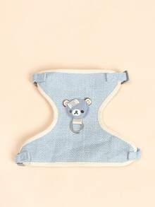 Polyester Cute Bear Pattern Mesh Breathable Comfortable Pet Harness And Leash 2pcs Set, Pet Supplies, Cat And Dog Supplies, Suitable For Small Dogs Outdoor Use (Not Suitable For Large Dogs) - Blue - View 5