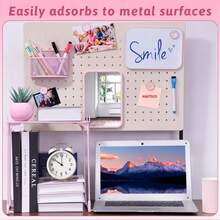 Pink Locker Accessories With Locker Shelf, Magnetic Mirror, Magnetic Pen Holder, Magnetic Small Whiteboard, Back To School Essentials Locker Decorations, 11 Piece Locker Organizer For Work - View 6