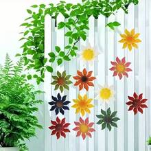 8PCS Colorful Floral Wall Decorations Suitable For Gardens, Courtyards, Living Rooms, Bedrooms, Patios, And Balconies-No Electricity Required; Ideal As Outdoor Fence Art Or Gifts For Friends And Family. - Multicolor - View 5