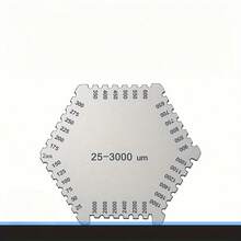 Stainless Steel Hexagonal Wet Film Thickness Gauge 25-3000μm - Silver - View 2