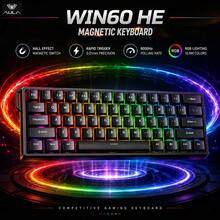 AULA Win60 HE 60% 可客製化電競磁軸鍵盤，RGB，8K Hz 輪詢率，0.02mm 觸發精度，霍爾效應磁軸，熱插拔軸體，Gasket 靜音結構，可調 RT，專為 FPS/MOBA 競技玩家設計 - 查看 3
