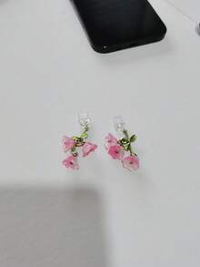 Wind Chime Orchid Phone Dust Plug, Compatible With Apple Lightning And Android Type-C Interface Phones, Super Cute Phone Decoration Pendant - Pink - View 11