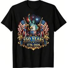 Maglietta 25° Anniversario USA 25 Anni America Patriottica 4 Luglio - nero - Visualizzare 1