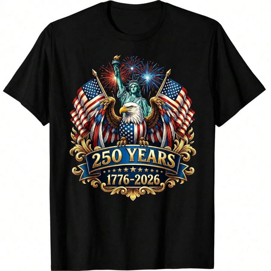 Maglietta 25° Anniversario USA 25 Anni America Patriottica 4 Luglio - nero - Visualizzare 1