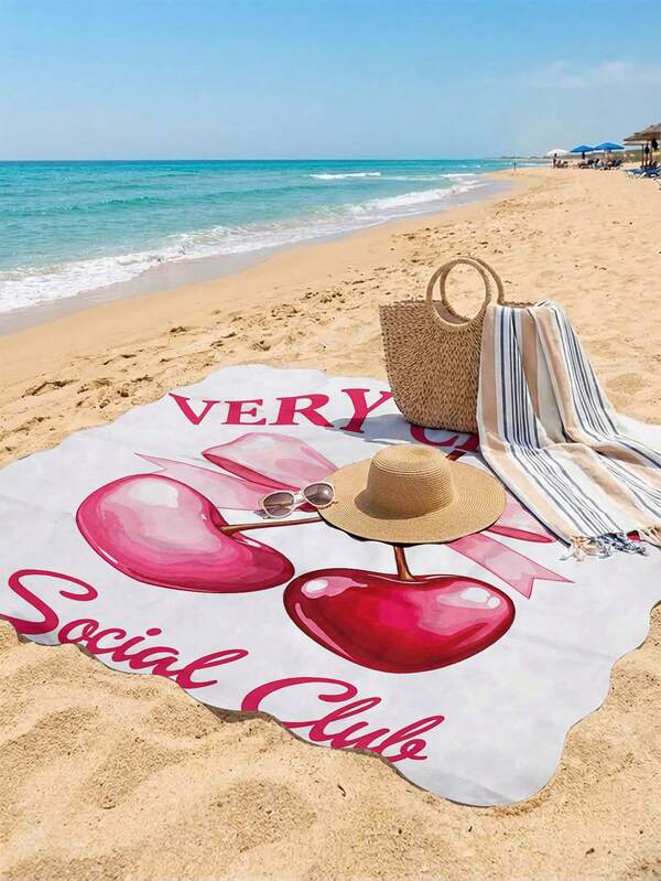 1 Piece Picnic Mat, Beach Mat, Camping Mat, Outdoor Mat With Fruit Print And Cloud-Shaped Design. Extra Large And Thick Foldable Multi-Purpose Moisture-Proof Mat, Perfect For Daily Picnics, Camping And Beach Trips, Suitable For Parks, Suburbs And