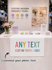 Customized Wedding Table Runner, Suitable For Sweetheart Table Decor, Customizable Name, Perfect For Newlywed Table Decoration And Coordinated Venue Arrangement, Creating Sweet Romantic Event Details And Customized Wedding Display - White - View 1
