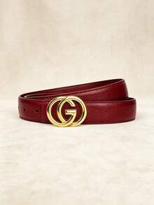43 Inch Women's PU Faux Leather Decorative Thin Waist Belt With Gold Metal Buckle, Versatile For Commuting, Suits, Dresses, Wide Leg Pants, Available In Black / Brown / Burgundy / Beige - Multicolor - View 15