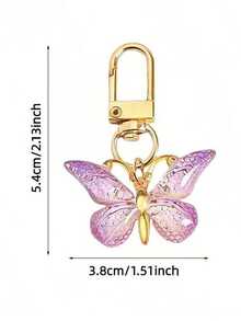 12 piezas Encanto de teléfono de mariposa acrílica de colores degradados, llavero personalizado creativo para parejas, accesorio para auriculares, regalo festivo, accesorio anti-pérdida para exteriores - Multicolor - Ver 6