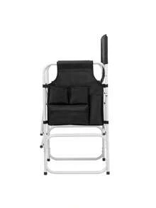 Silver White Iron Pipe Black Cloth Surface Plastic Sprayed Iron Round Pipe Director's Chair 103*60*499cm 120kg Without Carrying Bag - as Pic - View 6