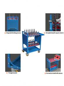 Tool Cart 40 Taper Tool Holder CNC Tool Cart CAT40 Tool Trolley BT40 Service Carts CNC Machine Tool Service Cart CAT40 35 Capacity - as Pic - View 5