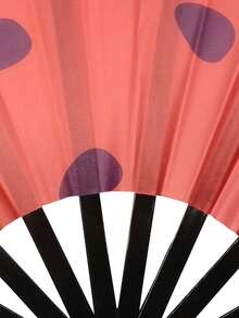 1 Pc D EXCEED Large Folding Hand Rave Fan, Watermelon Print Design, Music Festival, Carnival, Rainbow Outfits, Disco, Neon, Glow Party Decorations - Multicolor - View 11