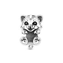1pc Silver Plated Animal Series Forest Elephant Tiger Lion Dinosaur Zebra Sloth Rabbit Panda Pendant Beads Suitable For Bracelet Bangle Necklace Beads Suitable For DIY Jewelry Making Human And Nature Theme Beads - Silver - View 50
