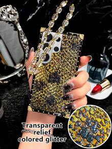 Black and Gold Embossed Glitter + Crystal Bracelet