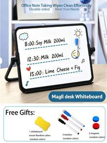 Papan Gambar Magnetik 30*21cm, Papan Tulis Meja yang Dapat Dihapus, Papan Tulis yang Dapat Dihapus dengan Penyangga Magnetik, Papan Gambar Dua Sisi dengan Penyangga Lipat yang Dapat Diatur, Papan Tulis Mini, Cocok untuk Menggambar, Memo, Daftar Tugas - MultiWarna - View 5