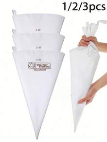 1/2/3pcs Thickened Piping Bags Cake DIY Baking Piping Tools Reusable Easter Party Wedding Gift - Apricot - View 1