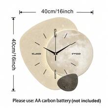 Horloge murale design lune moderne, mouvement quartz ultra-silencieux, sans bruit de tic-tac, design plat, convient pour décorer le salon, la chambre, le bureau, la cuisine et le café, cadeau décoratif parfait pour les amis et la famille, peut être utilisé pour la décoration de la chambre, la décoration de la chambre, la décoration du dortoir, la décoration de la rentrée scolaire, la surprise scolaire, la saison de la rentrée scolaire, la décoration de mariage, le cadeau d'anniversaire d'un ami, la décoration de la maison et les fournitures scolaires. - Horloge murale décorative - Voir 14