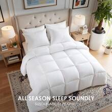 Comforter Duvet Insert - Quilted Comforters Twin/Full/Queen/King Size, All Season Duvet, GentleSoft Down Alternative Bedding Blanket, With 8 Tabs, Gifts For Women/Men,Machine Washable,, All-Season White - White - View 9