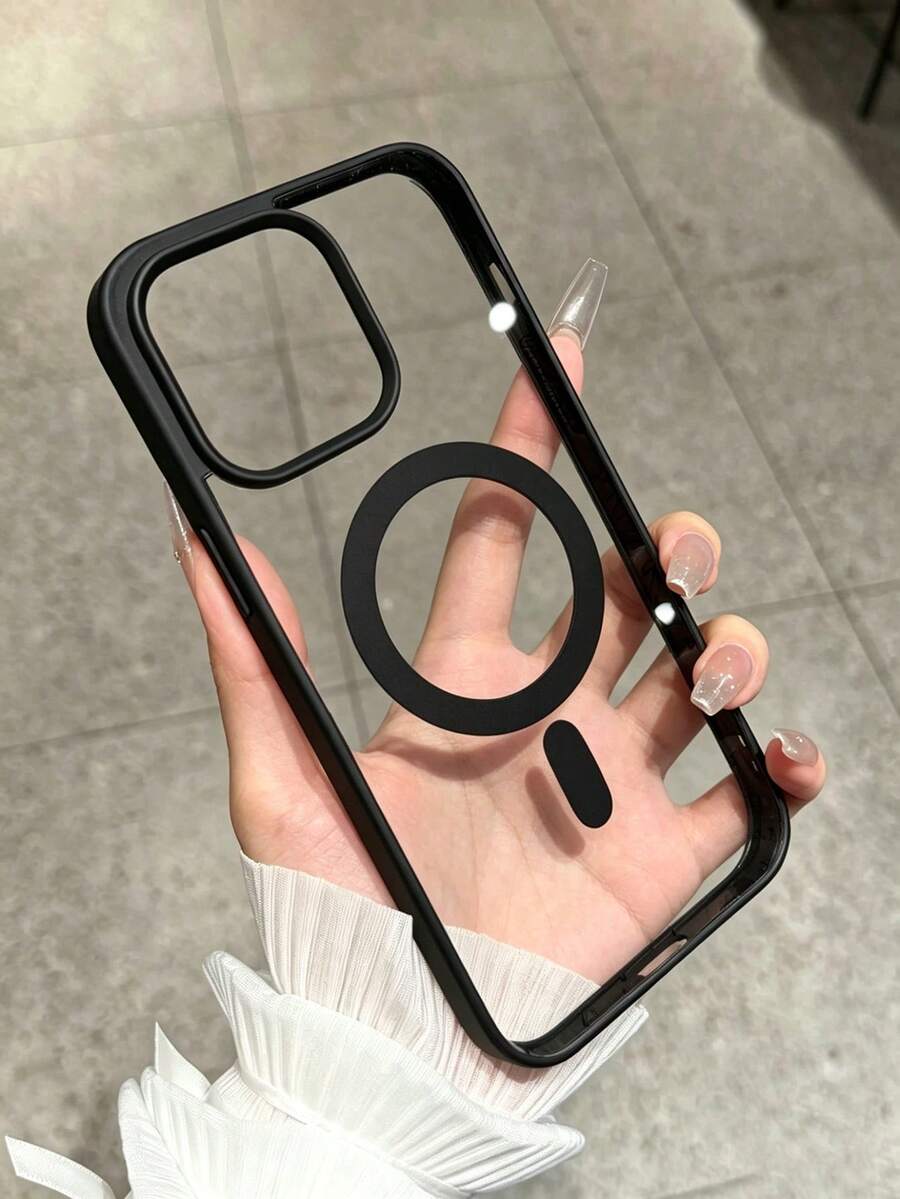 Transparent Magnetic Phone Case, Compatible With 17Pro Max/17Pro/17/16Pro Max/16/15Pro Max/14Pro Max/13/12Pro Max/12/12Mini/11Pro Max/11Pro/11/7/8/SE/16e/7P/X/XR/Xs Max, Shockproof Protective Case, Daily Essential Phone Case - Clear - View 1