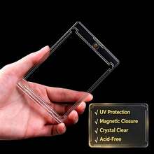 (1/3/6/10 Pack) Ultra-Thin Magnetic Card Holder For Baseball Cards And Trading Cards - Hard Plastic 35pt Protective Case - Perfect Slim Holiday Gift For Christmas And Halloween - Clear - View 1