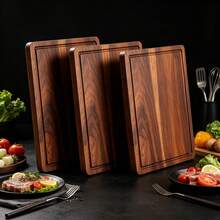 3pcs. Set Of Premium Rosewood Cutting Boards, Natural Wood Style High-End Cutting Boards, Size (38 X 26 / 33 X 23 / 28 X 20 Cm) Solid Wood Chopping Boards, Easily Process Meat, Vegetables, Fruits, Bread And Other Ingredients. Suitable For Hotels, Restaurants, Homes, Apartments, Dormitories. - Rust Brown - View 8