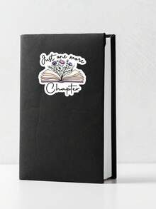1pc Cute "Just One More Chapter" Decal For Phone Case & Kindle, Quirky Cursive Typography Stationery Decor For Teens & College Girls - Multicolor - View 5