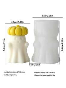 Pumpkin Ghost Candle Silicone Mold, Suitable For Candle Making, Especially For Scented Candles, Halloween Decor, Plaster Craft Molds, Pumpkin-Shaped Ghost Candles, Bow Ghost Candles And Holiday Decoration Molds - Ghost Mold - View 2