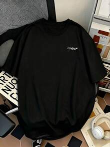 Men's Plus Size Loose Oversize Angel Hands Double-Sided Print Dark Casual T-Shirt Short Sleeve | Exquisite Craftsmanship | Summer Essential Item | Versatile And Easy To Match, Show Off Your Style - Black - View 5