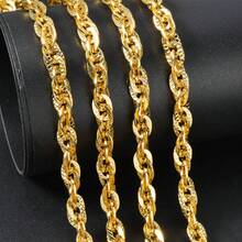Elegant 18K Gold-Plated Copper Shiny Texture Twist Interwoven Necklace For Women Daily Party Wear, Perfect Gift - Gold - View 1