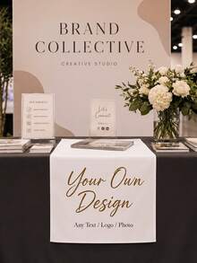 Customized Wedding Table Runner, Suitable For Sweetheart Table Decor, Customizable Name, Perfect For Newlywed Table Decoration And Coordinated Venue Arrangement, Creating Sweet Romantic Event Details And Customized Wedding Display - White - View 10