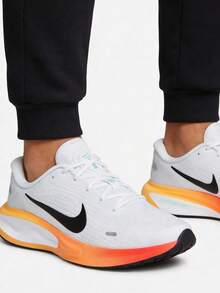 Nike Journey Run Running Shoes - Lightweight, Casual, Simple, Suitable For Training, Long-Distance And Sprinting, Round Toe Support, Men's Size - White, Orange, Black - View 2