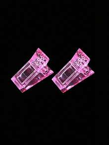 20/10/2pcs Pink Nail Extension Clips, UV Gel Nail Clips, Crystal Nail Extension Clips, Quickly Create Poly Gel Nail Molds, Suitable For Nail Salons And DIY Nails. Nail Tools/Nail Extension Clips. - Pink - View 6