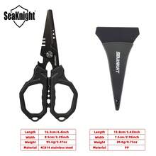 Tijeras de Pesca SeaKnight con Funda - Tijeras de Acero Inoxidable Recubiertas de Titanio - Tijeras Pinzas de Pesca Multifunción - Negro - Ver 2