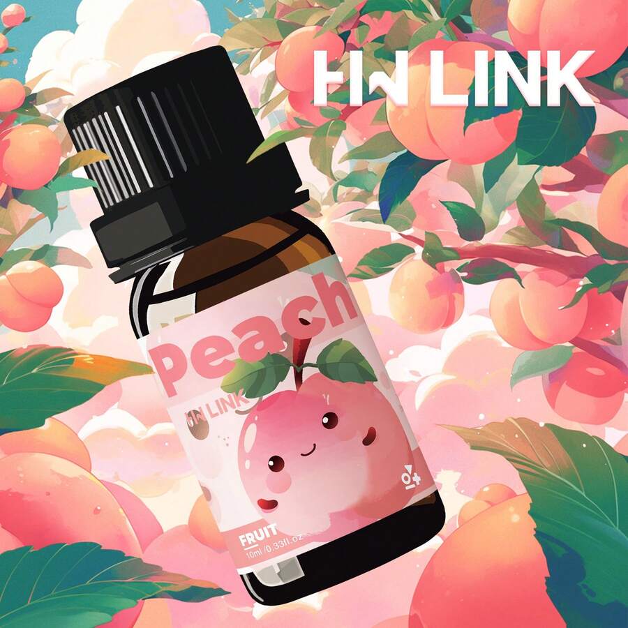 HWLINK 10ml 桃子香氛油，水果香調，清新自然，持久留香，汽車香氛，節日禮物，室內擴香