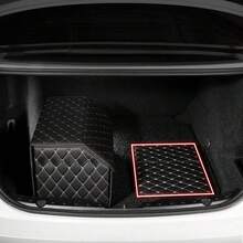 Leather Car Trunk Organizer Box, (Small And Large) Flip Lid Dust-Proof Large Capacity Storage Box, Waterproof Wear-Resistant Leather Fabric, Car Interior Storage Tools And Miscellaneous Items, Self-Driving Trip Car Trunk, Organizing Storage Box - Random Color - View 10