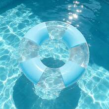1pc Inflatable Swim Ring Pool Float Adult Swim Ring Pool Accessory Summer Water Sports Swimming Float - Multicolor - View 8
