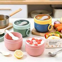 SEAL LOCK Lunch Box Set With Utensils, Compartment Bento Box, Leak-Proof Sealed Meal Container, Milk & Oatmeal Cup, Portable Food Container, Suitable For Office Workers And Students - Multicolor - View 7