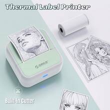 ORICO Impresora portátil multifuncional, mini impresora térmica de etiquetas, impresora de etiquetas de escritorio, etiquetadora, con 1/6 rollo (14*30mm) de pegatina continua, compatible con impresión de fotos y etiquetas, impresora sin tinta Bluetooth, adecuada para imprimir imágenes, fotos, registros, perfecta para proyectos DIY de vuelta al colegio - Multicolor - Ver 15