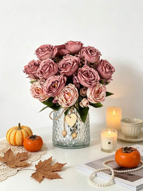 1PC Artificial Peony - Realistic Artificial Bouquet, Perfect For Christmas, Wedding, Valentine's Day Decoration And Home Decor, Autumn Decoration, Halloween, Gifts