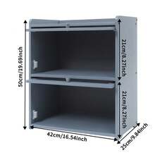 kangten Kitchen Countertop Storage Cabinet, Modern Storage Cabinet W/ 2*Doors - Grey - View 2