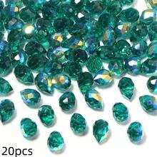 20pcs Dreamy Sparkling AB Color High Quality Glass Crystal Beads, Water Drop Shaped Faceted Spacer Beads Decoration Beads & Bead Assortments, For DIY Jewelry, Bracelets, Necklaces, Keychains, Earrings, Pendants And Craft Materials - Teardrop - View 11
