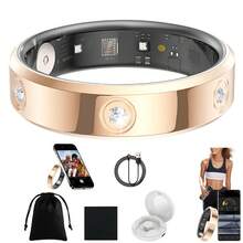 Smart Ring For Women Men, Diamond Design Birthday Anniversary Couple Gift, Heart Rate Monitor Sleep Tracker Fitness Pedometer Step Counter Calories Waterproof, Ultra Narrow Comfortable Daily Wear Anillo Inteligente - Rose Gold - View 16