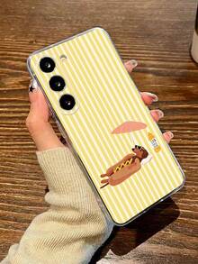 1pc Advanced Striped Funny Dog Slogan Transparent Soft Protective Case Compatible With Huawei Honor, Galaxy A04e/12/A13/A14/A34/A50/A52/A53/A54/S21/S22/S23/S24/S25 /S25Ultra/S25FE/S26/S26 PLUS/S26 ULTRA/S26 EDGE/ 6A/7A/8A/ 12T/13T/15T/15 TPRO - Clear - View 3
