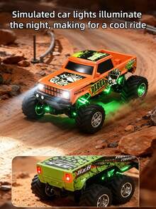 A 1:64 Mini Four-Way Remote Control Off-Road Vehicle With LED Lights And Remote Control, A Children's Toy Car Cake Ornament, Suitable For Christmas, Birthday And New Year Gifts For Boys Aged 6 To 12, A Must-Have For Children's Toy Travel - Multicolor - View 8