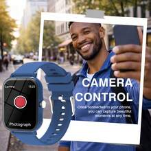 Pantalla táctil completa de 1.83 pulgadas, este popular reloj inteligente adecuado para hombres y mujeres cuenta con: respuesta de llamadas, recordatorio de mensajes, control de música, cámara remota, podómetro, seguimiento de calorías, múltiples modos deportivos, alarma, notificaciones de llamadas y mensajes, compatible con sistemas Android e iOS. - Multicolor - Ver 3