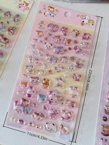Miếng dán trang trí ốp điện thoại hình thỏ màu dễ thương, sticker sushi động vật Nhật Bản đính pha lê - màu sắc - Xem 2