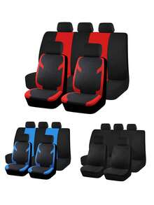 9pcs(5 Seats) Universal Car Seat Covers, Hexagonal Quilted Mesh Fabric, Soft Sponge Padding, Airbag Compatible, Durable Polyester Material, Car Seat Protector, Suitable For Sedan, SUV, Truck And Other Car Models, Interior Accessories - A - View 2