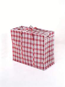 Large Sturdy And Durable Moving Packing Bag, Reusable Zipper Storage Bag, Large Capacity Clothing Storage Bag, Extra Large Plastic Grid Laundry Shopping Bag With Zipper And Handles, Foldable Portable Travel Beach Bag, School Storage Bag, Teacher Storage Bag, Suitable For Commuting, School, Shopping, Travel, Vacation, Holiday And Beach Occasions. - One Size - View 11
